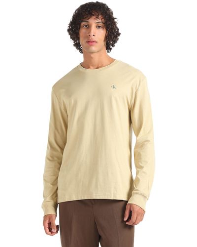 Calvin Klein Institutional Ls Graphic Tee J30j324654 L/s T-shirts - Natural