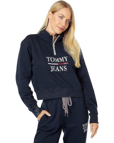 Tommy Hilfiger Fleece 1/4 Zip Pullover Sweatshirt - Blue