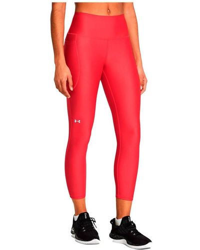 Under Armour Heatgear High Waisted Ankle No-slip Leggings - Red