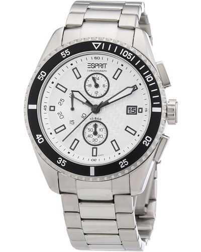 Esprit Uhr Velocity Chrono Silver Black A.ES102491005 - Grau