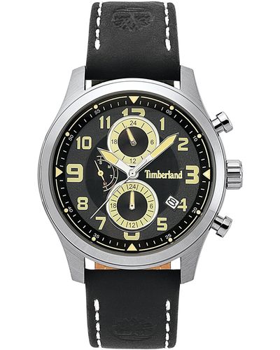 Timberland S Multi Wijzerplaat Quartz Horloge Met Lederen Band Tbl.15357js/02 - Zwart