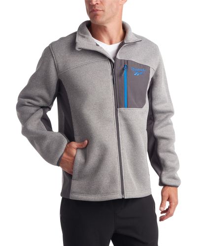 Reebok Full Zip Up Active Fleece Jacket For – Performance Jacket For - Grey