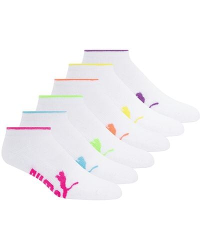 PUMA Lot de 6 paires de chaussettes basses pour femme - Multicolore