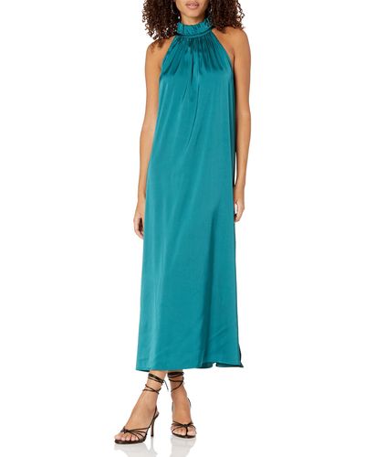 The Drop Arlette Silky Stretch Halter Maxi Dress para Mujer - Azul