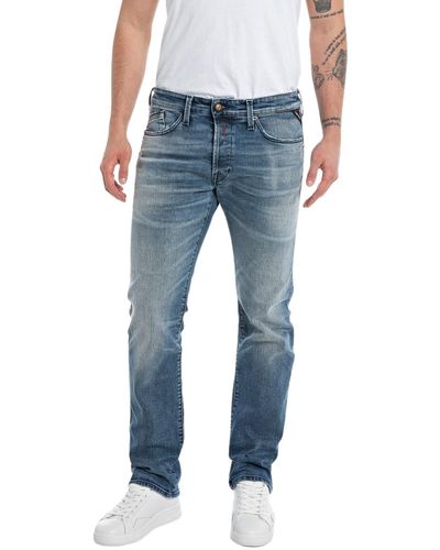 Replay Jeans Waitom Regular-Fit mit Stretch - Blau
