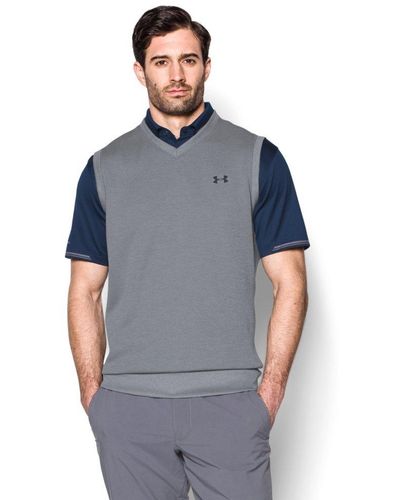 Under Armour 2015 Storm Flagstick Golf Sweater Fleece Vest s Sports Water Resistant Gilet Steel Medium - Blau