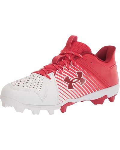 Under Armour Leadoff Low Rubber Molded Baseball Cleat Shoe, - Rouge