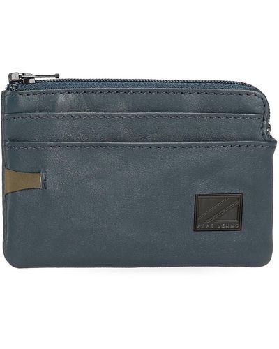 Pepe Jeans Marshal Blue Purse 11 X 7 X 1.5 Cm Leather