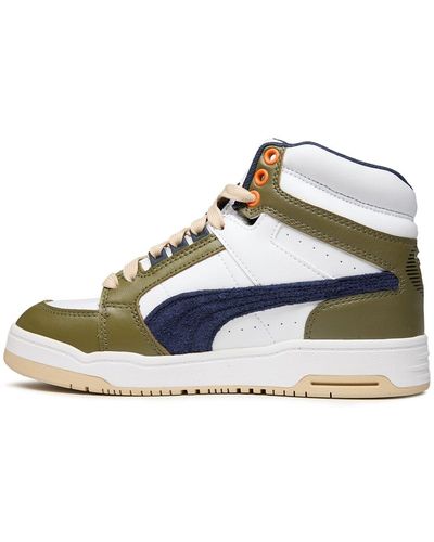 PUMA S Mid Hs Trainers Olive Navy 5 - Multicolour