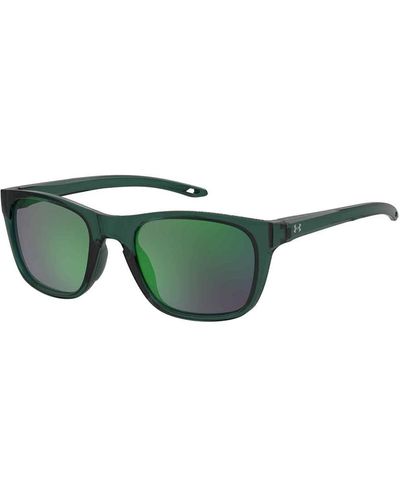 Under Armour Raid UA0013/G/S 01ED/Z9 55MM Green / Green Multi Polarized Rectangle Sunglasses for for + BUNDLE With Designer iWear - Verde