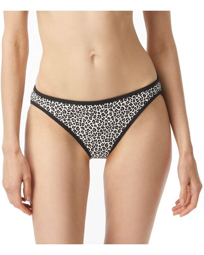 Michael Kors Mini Leopard Classic Bikini Bottoms Black MD - Schwarz