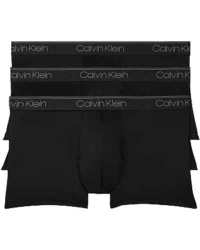 Calvin Klein Stretch Microfiber Multipack Low Rise Trunks - Black