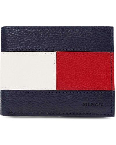 Tommy Hilfiger Rfid Single Fold Bifold Wallet - Blue