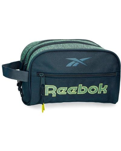 Reebok Summerville Toiletry Bag Two Compartments Adaptable Blue 26 X 16 X 12 Cm Polyester - Green