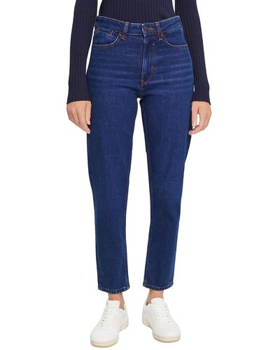 Esprit High-rise-jeans In Mom Fit - Blauw