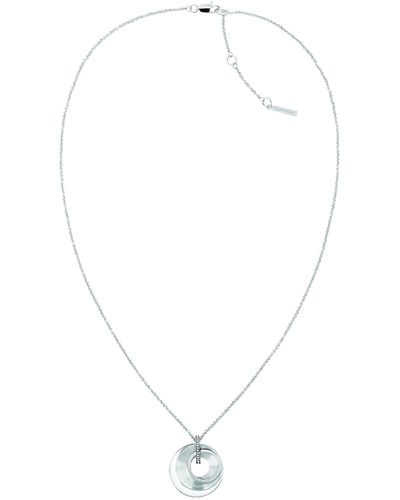 Calvin Klein Collana da Donna Collezione Playful Circular Shimmer Con Cristalli - 35000157 - Bianco