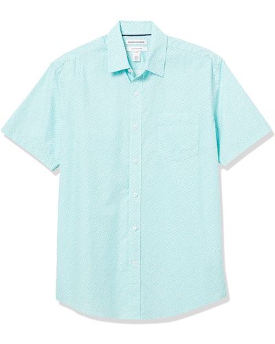 Amazon Essentials Regular-fit Short-sleeve Poplin Shirt - Blue