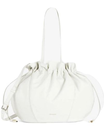Ted Baker Miemi Slouchy Drawstring Shopper Crossbody Bag - White