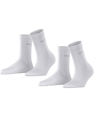 Esprit Basic Easy 2-pack W So Cotton Plain 2 Pairs Socks - White