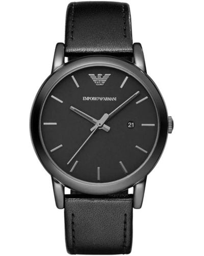 Emporio Armani Dress Black Leather Watch