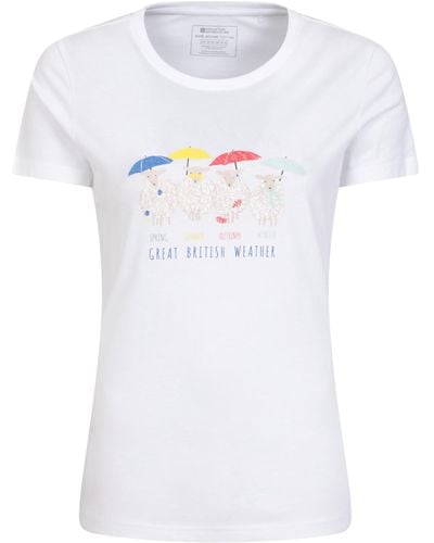 Mountain Warehouse Great British Weather Ii Womens Tee - Lightweight, Breathable, Uv Protect & Isocool T-shirt - Best For Summer - White