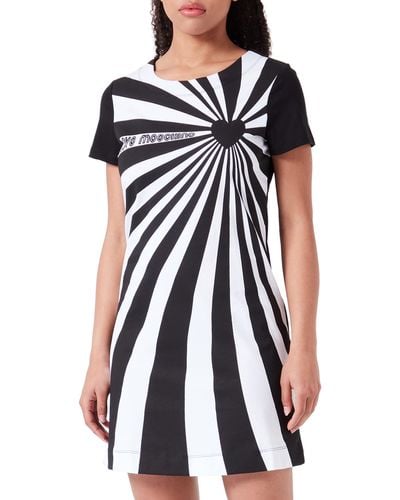 Love Moschino Short-Sleeved A-Line Dress - Bianco