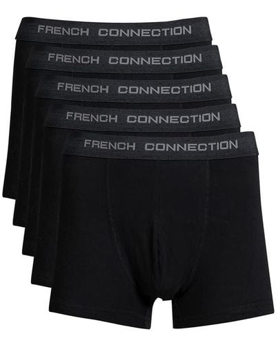 French Connection Black 5 Pack Cotton Boxers