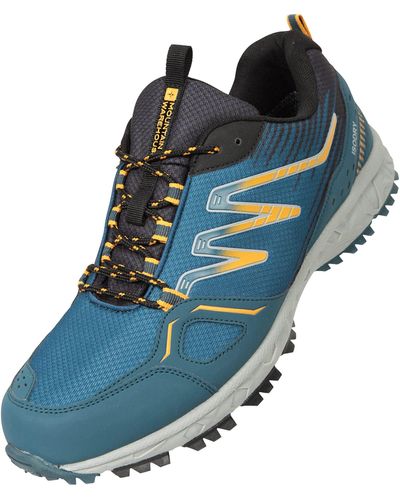 Mountain Warehouse Enhance Waterproof Men's Running Trainers - Breathable, Soft, Comfortable & Durable Trainers - For Spring - Blue
