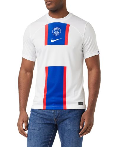 Nike Psg T-shirt White/old Royal/white Xxl - Wit