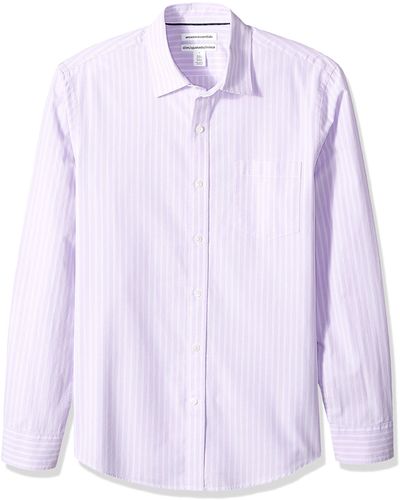 Amazon Essentials Slim-fit Long-sleeve Poplin Shirt - Purple