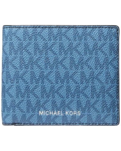 Michael Kors Greyson Logo Slim Billfold Wallet - Blau