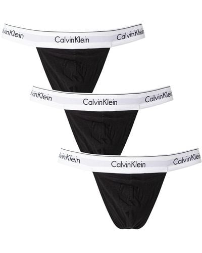 Calvin Klein Thong 3pk - Negro