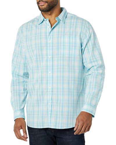 Amazon Essentials Long-sleeved Slim-fit Stretch Poplin Shirt - Blue