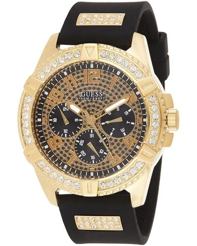 Guess 48mm Crystal Verfraaid Horloge - Zwart