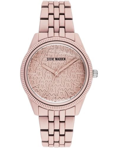 Steve Madden Rubberized Bracelet Watch - Pink