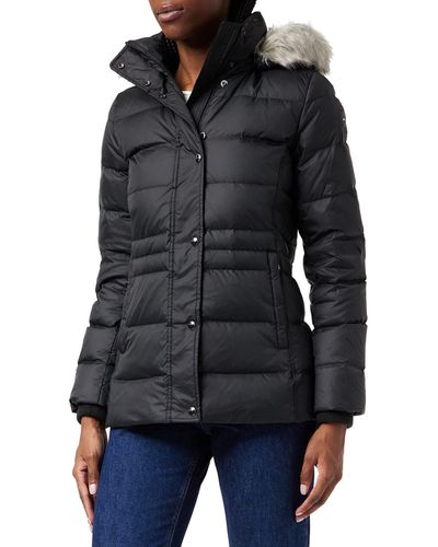 Tommy Hilfiger Tyra Faux Fur Poly Down Jacket in Blue | Lyst UK