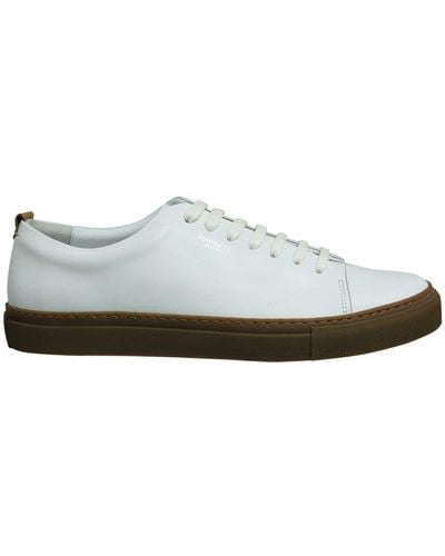 Hackett Charlton 7 White Leather Lace Up S Cupsole Shoes Hms20817 803 - Black