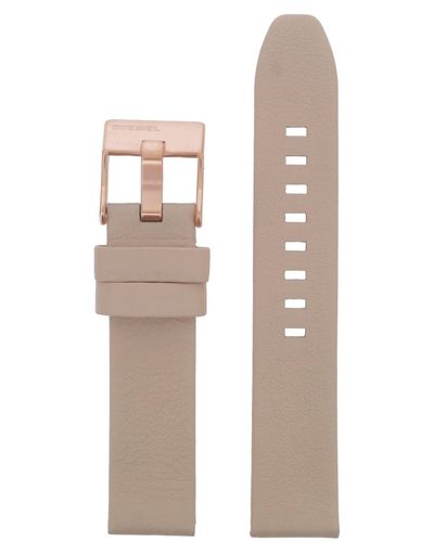 DIESEL Uhrband Wechselarmband LB-DZ5572 Ersatzband DZ5572 Uhrenarmband Leder 18 mm Rosa - Natur