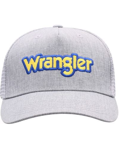Wrangler Grey W/blue And Yellow Logo Adjustable Snapback Hat