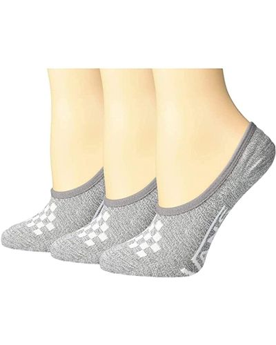 Vans , Canoodle Super No-show Socks, Three-pair Pack., Heather Grey, 5-9 Uk - White