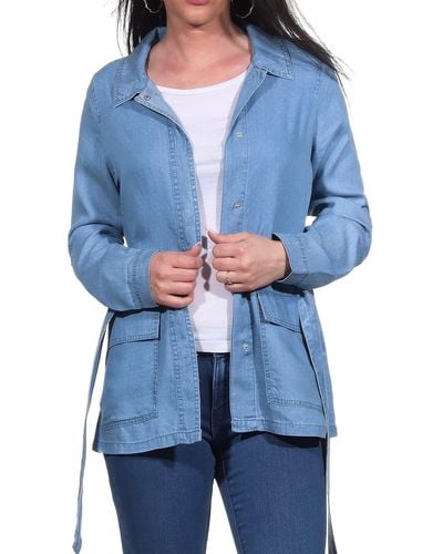 Vero Moda Leichte Jacke VMLiliana Utility Jeans-Look 10261014 medium blue denim M - Blau