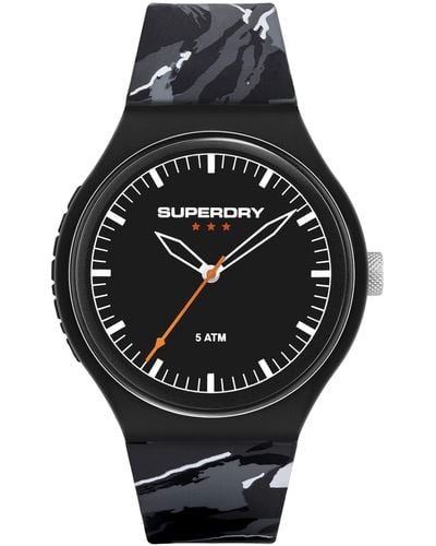 Superdry Analog Quarz Uhr mit Silicone Armband SYG270EB - Schwarz