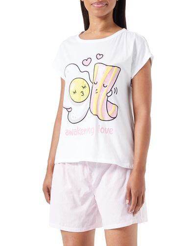 Benetton Pig(t-shirt+short) 30963p024 Pyjama Set - White