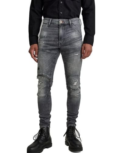 G-Star RAW 5620 3D Zip Knee Skinny Fit Jeans - Schwarz