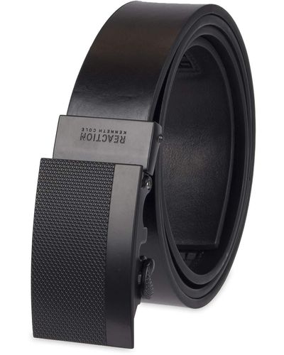 Kenneth Cole Reaction Perfect Fit Adjustable Belt With Track Lock - Black