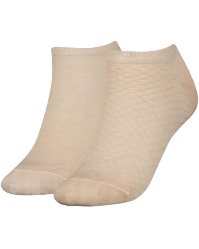 Tommy Hilfiger Diamond Structure Short Socks 2 Pairs Eu 39-42 Woman - Natural