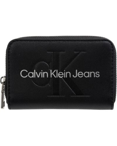 Calvin Klein Sculpted MED Zip Around Mono K60K607229 Geldbörsen - Schwarz