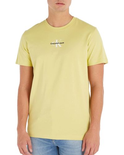 Calvin Klein Monologo Regular Shirt - S - Gelb