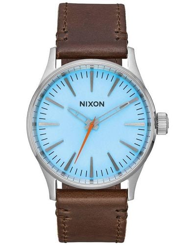 Nixon S Analogue Quartz Watch With Leather Strap A377-2547-00 - Blue