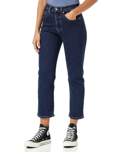 Levi's Plus Size 501 Crop Jeans - Bleu
